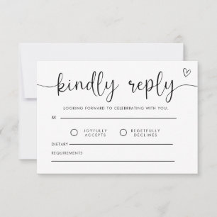 Response, Wedding Insert Card, Simple Rsvp Card