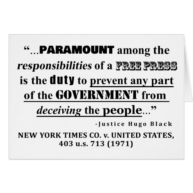 Responsibilities of a FREE PRESS Case Law (Front Horizontal)