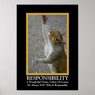 Responsibility ~ Fun Demotivational Poster