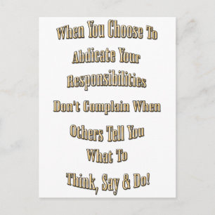 Responsibility Postcard