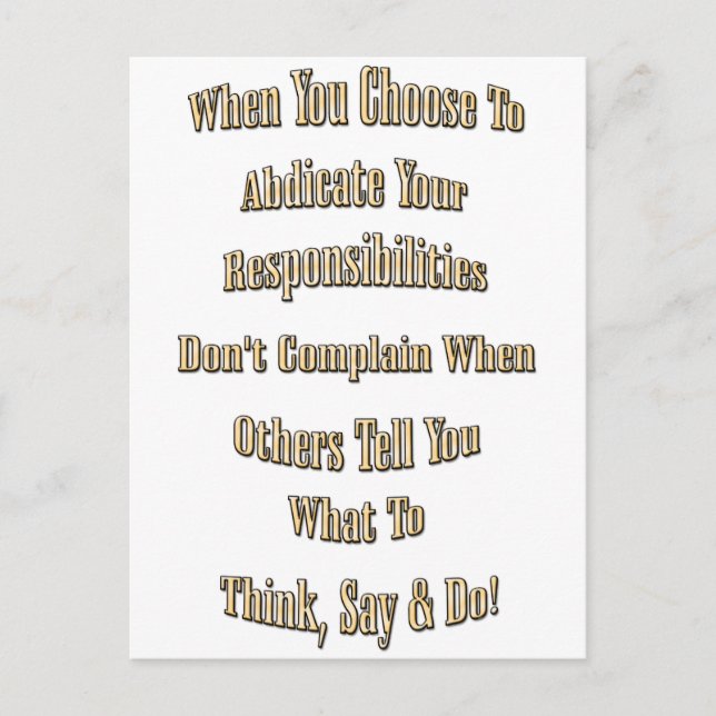 Responsibility Postcard (Front)