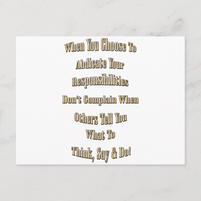 Responsibility Postcard (Front)