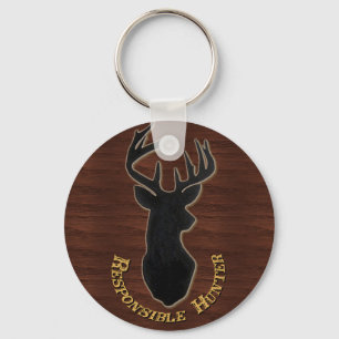 Responsible Hunter Deer Pattern Key Chain