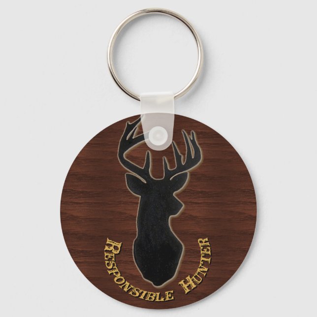 Responsible Hunter Deer Pattern Key Chain (Front)