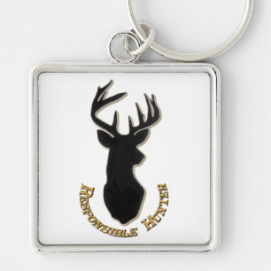 Responsible Hunter Deer Pattern Key Chain