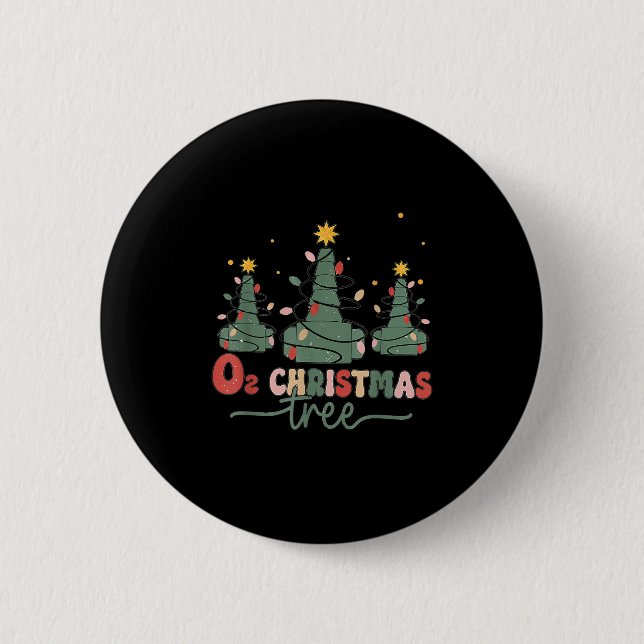 Resratory Therast Christmas Retro Oh Christmas Tre 6 Cm Round Badge (Front)