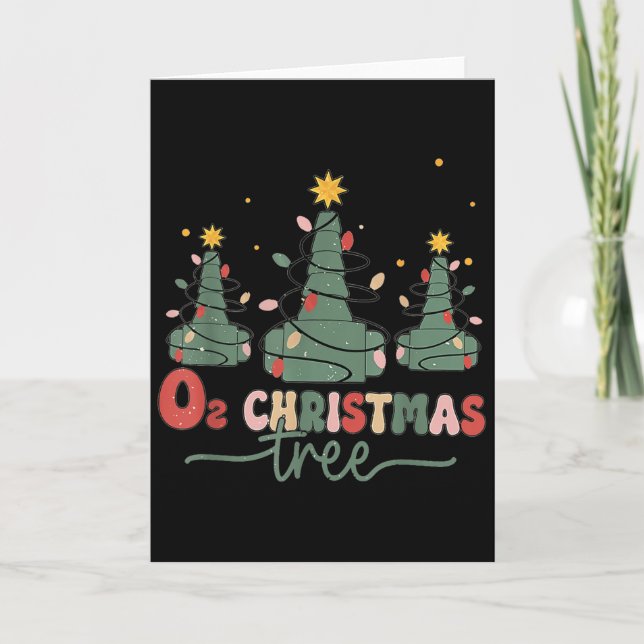 Resratory Therast Christmas Retro Oh Christmas Tre Card (Front)