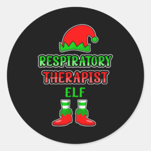 Resratory Therast Elf Resratory Therapy Christmas  Classic Round Sticker