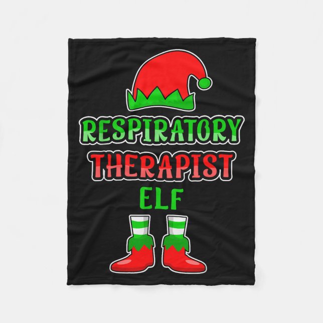 Resratory Therast Elf Resratory Therapy Christmas  Fleece Blanket (Front)