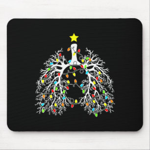 Resratory Therast Lung Christmas Lights Rt Pulmono Mouse Pad