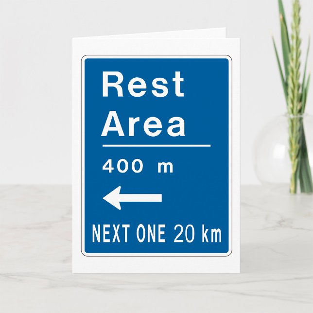Rest Area 400m Left Road Sign Card (Creator Uploaded)