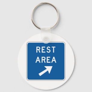 Rest Area Street Sign Key Ring