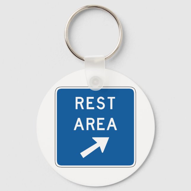 Rest Area Street Sign Key Ring (Front)