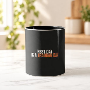 Rest Day Is a Training Day Black Fitness Mug