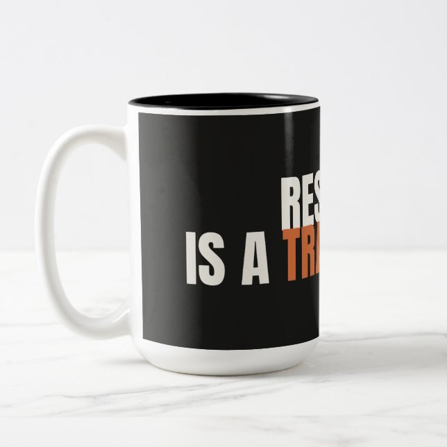 Rest Day Is a Training Day Gym Motivation Mug (Left)