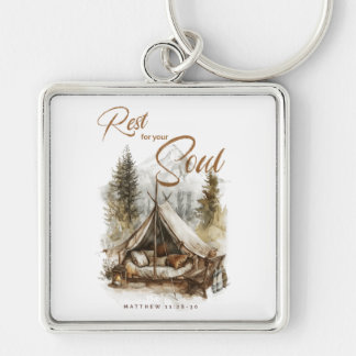 Rest For Your Soul Christian Boho Keychain