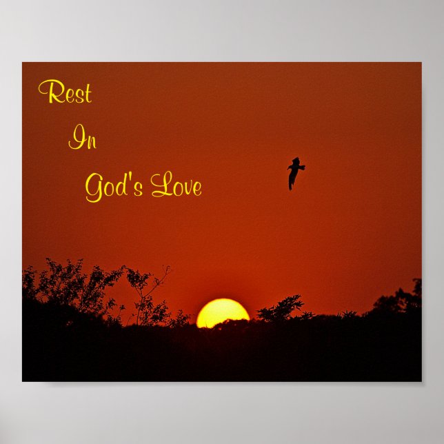 Rest In God's Love Sunset Poster (Front)