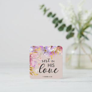Rest in His love - Bible Verse Card
