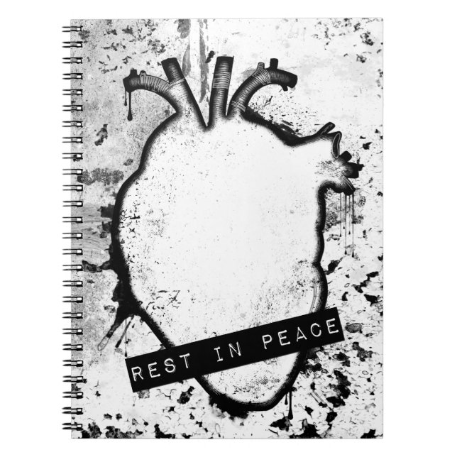 rest in peace anatomical heart notebook (Front)