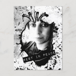 rest in peace anatomical heart postcard