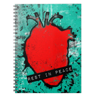 rest in peace emo heart notebook
