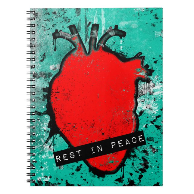 rest in peace emo heart notebook (Front)