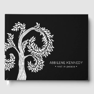 rest in peace funeral guest book tree by abbey
