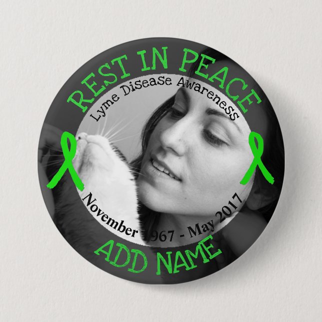 Rest in Peace Lyme Disease  Personalised Button (Front)