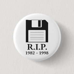 Rest in Peace RIP Floppy Disc 3 Cm Round Badge
