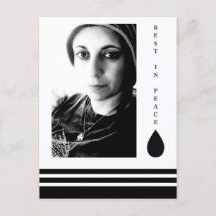 rest in peace tear drop postcard