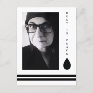 rest in peace tear drop postcard