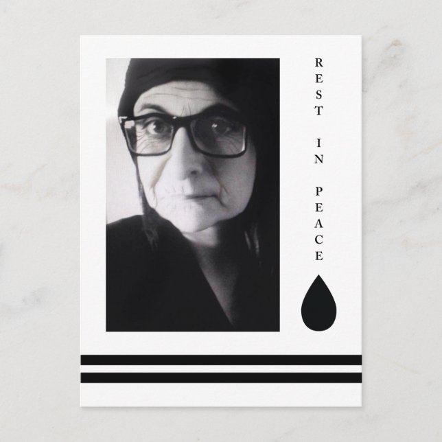 rest in peace tear drop postcard (Front)