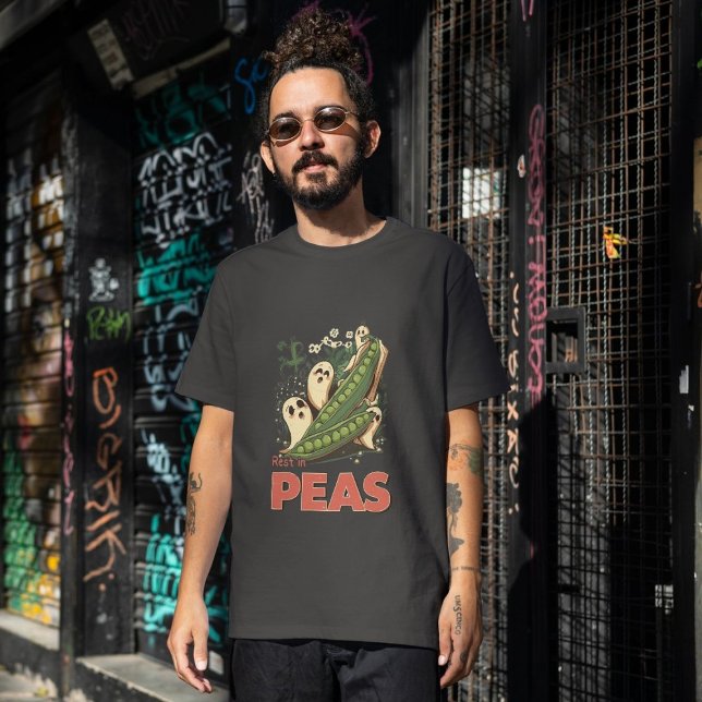 Rest in Peas Creepy Veggie Halloween Food Pun  Tri-Blend Shirt (Creator Uploaded)