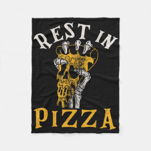 Rest In Pizza Funny Halloween Costume For Pizza Lo Fleece Blanket