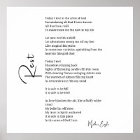 Rest In The Arms Of God Love poem poster wall art