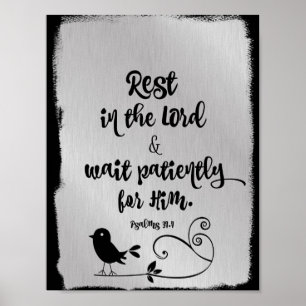 Rest in the Lord Bible Verse Poster