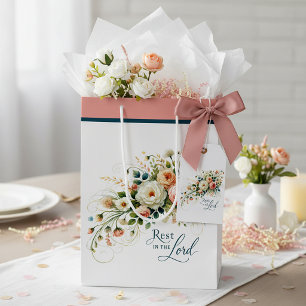 Rest in the Lord floral Medium Gift Bag