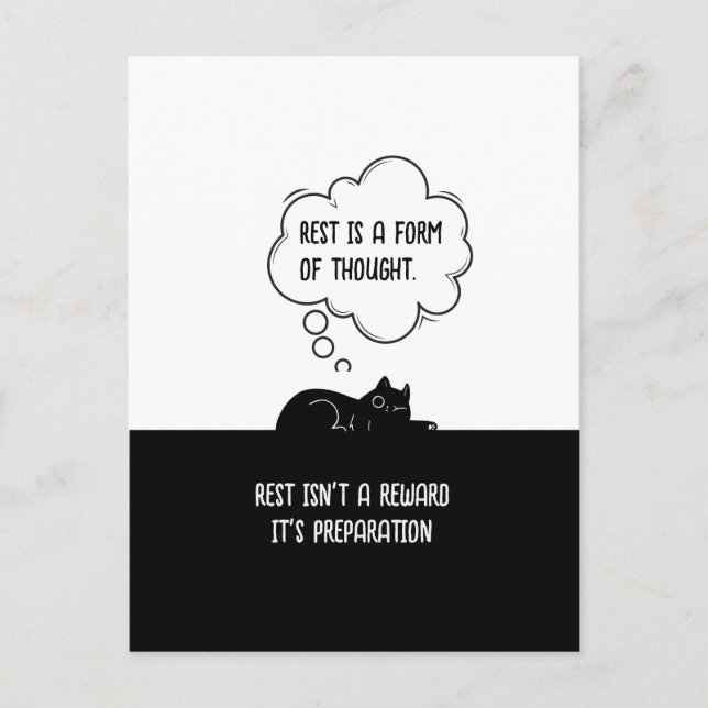 Rest is a form of thought - Holiday Get Well Soon Postcard (Front)