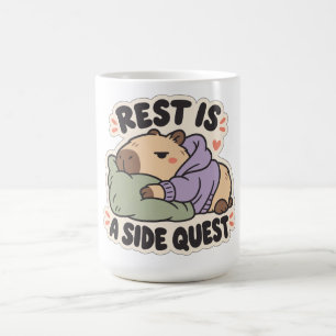 Rest Is a Side Quest Cosy Capybara Coffee Mug