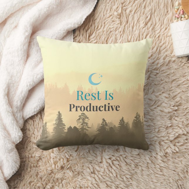 Rest Is Productive Motivational Quote Pillow (Blanket)