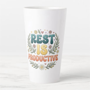 Rest Is Productive   Self Care & Slow Living Inspi Latte Mug