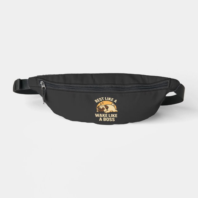 Rest Like A Pug - Wake Like A Boos Bum Bags (Front)