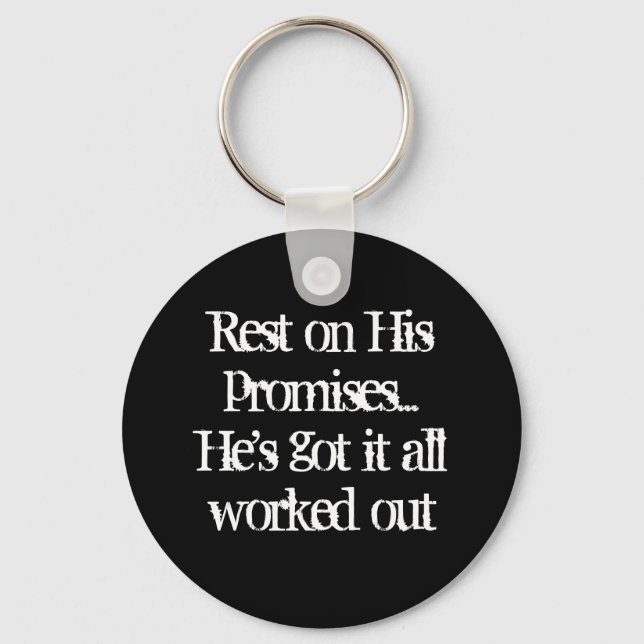 "REST ON HIS PROMISES" KEY RING (Front)