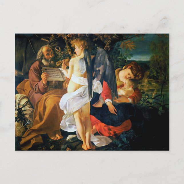 Rest on the Flight into Egypt by Caravaggio (1596) Postcard (Front)