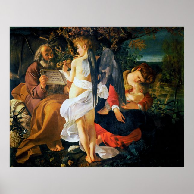 Rest on the Flight into Egypt by Caravaggio (1596) Poster (Front)