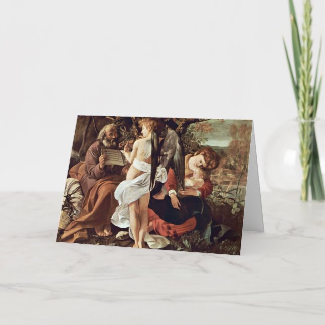 Rest On The Flight To Egypt By Michelangelo Merisi Card (Front)