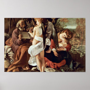 Rest On The Flight To Egypt By Michelangelo Merisi Poster
