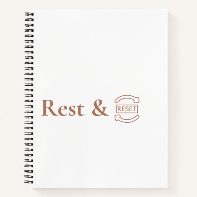 Rest & Reset Minimalist Wellness Notebook (Front)