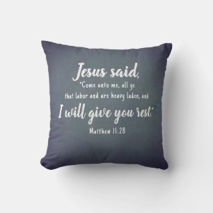 Rest Scripture Personalized Cushion