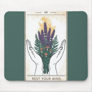 Rest Your Mind Retro Tarot Card Mouse Pad
